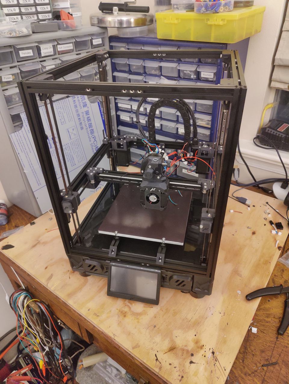 Micron+ with gantry assembled and wiring in progress